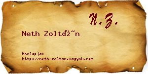 Neth Zoltán névjegykártya